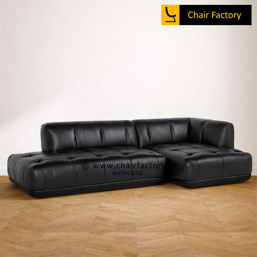 Morrissey Plum Black L shape Sofa 